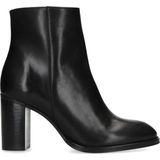 Sacha - Dames - Zwarte leren enkellaarsjes met hak