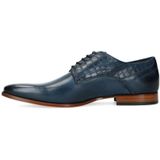 Black Label - Veterschoenen - Donkerblauw - Leer - Crocoprint