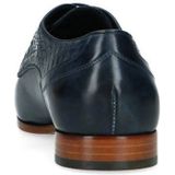 Black Label - Veterschoenen - Donkerblauw - Leer - Crocoprint