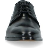 Manfield - Zwarte Leren Veterschoenen - Klassiek - Leer