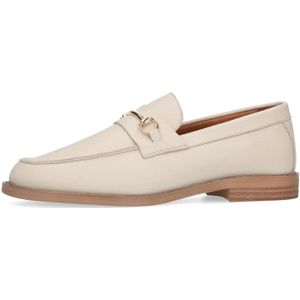 Manfield - Loafers - Beige - Leren Bovenwerk - Comfortabele Hak 2 cm