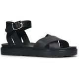 Manfield Leren Dames Sandalen - Zwart