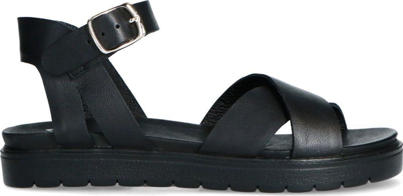 Manfield Leren Dames Sandalen - Zwart