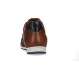 No Stress - Heren - Cognac leren sneakers met details