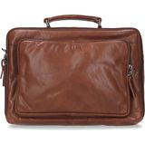 Manfield 16 leren laptoptas cognac