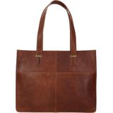 Manfield leren shopper cognac