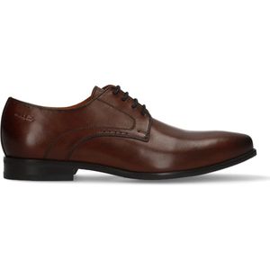 Van Lier - Heren - Cognac Leren Veterschoenen - Leer - Hakhoogte 1,5 cm