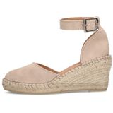 Manfield - Sleehak Sandalen - Beige - Suède
