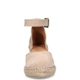 Manfield - Sleehak Sandalen - Beige - Suède