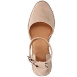 Manfield - Sleehak Sandalen - Beige - Suède