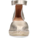 Manfield - Gouden Sleehak Sandalen - Geel - Leer