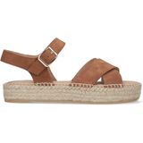 No Stress - Dames - Cognac leren sandalen