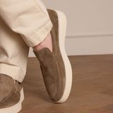 Manfield Suède Loafers Taupe