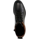 No Stress - Dames - Zwart leren veterlaarsjes