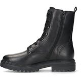 No Stress - Dames - Zwart leren veterlaarsjes