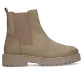 Manfield - Dames - Taupe leren chelsea boots