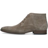 Manfield - Heren - Taupe - Suède Veterschoenen