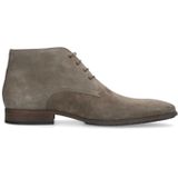 Manfield - Heren - Taupe - Suède Veterschoenen