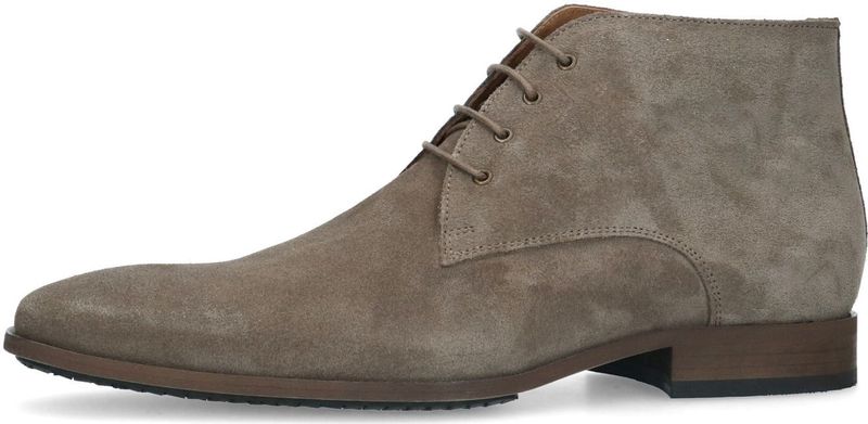 Manfield - Heren - Taupe - Suède Veterschoenen