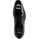 Manfield Leren Veterschoenen Zwart