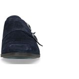 Manfield - Donkerblauwe Gespschoenen - Suède - Leer