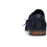 Manfield - Donkerblauwe Gespschoenen - Suède - Leer
