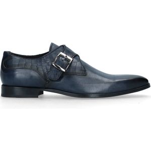 Manfield Black Label Leren Gespschoenen Blauw