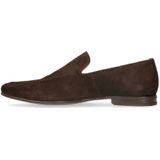 Manfield - Heren - Donkerbruine Suède Loafers - Suède - Instappers