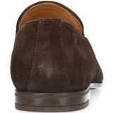 Manfield - Heren - Donkerbruine Suède Loafers - Suède - Instappers