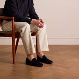 Manfield - Loafers - Blauw - Suède