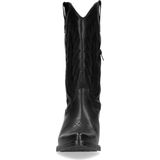 Manfield - Dames - Zwarte leren cowboylaarzen