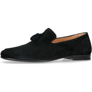 Manfield - Zwarte Suède Kwastloafers - Elegant en Comfortabel