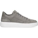 Manfield - Heren - Grijze nubuck sneakers