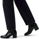 No Stress - Zwarte Enkellaarsjes - Crocoprint - Leer - Imitatiebont Voering