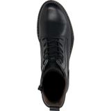 No Stress - Dames - Blauwe Veterlaarsjes - Leer - Imitatiebont Binnenvoering