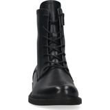 No Stress - Dames - Blauwe Veterlaarsjes - Leer - Imitatiebont Binnenvoering