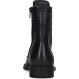 No Stress - Dames - Blauwe Veterlaarsjes - Leer - Imitatiebont Binnenvoering