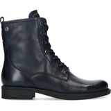 No Stress - Dames - Blauwe Veterlaarsjes - Leer - Imitatiebont Binnenvoering