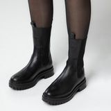 Manfield hoge leren chelsea boots zwart