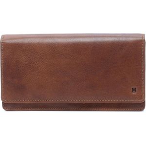 Cognac portemonnee van leer