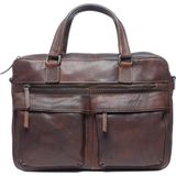 Manfield 16 leren laptoptas bruin