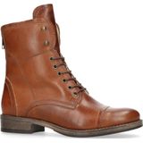 Manfield - Cognac Veterschoenen - Bruin - Leer