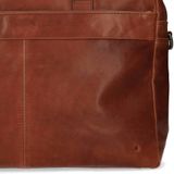 Manfield 17.5 inch leren laptoptas cognac