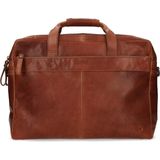 Manfield 17.5 inch leren laptoptas cognac