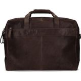 Manfield 17.5 inch leren laptoptas donkerbruin