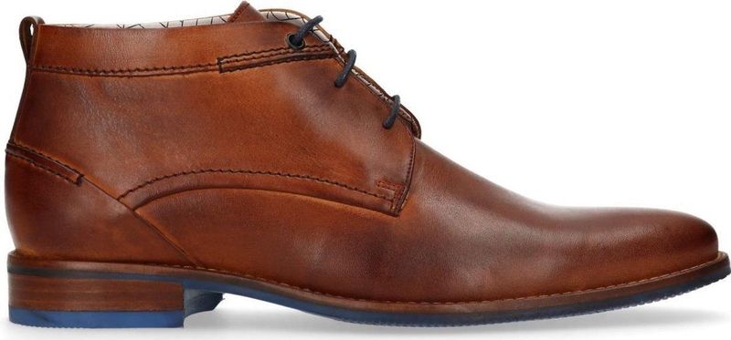 Manfield - Heren - Bruine Veterboots - Leer - Rubber Zool