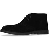 Manfield Suède Veterschoenen Zwart