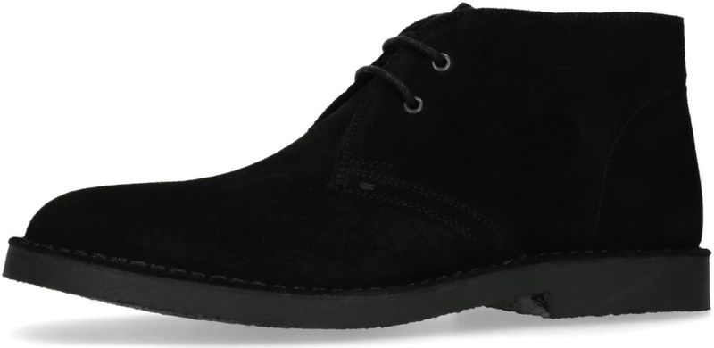 Manfield Suède Veterschoenen Zwart