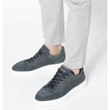 Manfield - Heren - Donkerblauwe nubuck sneakers