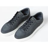 Manfield - Heren - Donkerblauwe nubuck sneakers